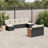 vidaXL 9 Piece Patio Sofa Set with Cushions Black and Cream - Without Table - 2 of 4