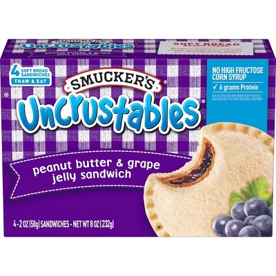 Smucker's Uncrustables Frozen Peanut Butter & Grape Jelly Sandwich - 8oz/4ct