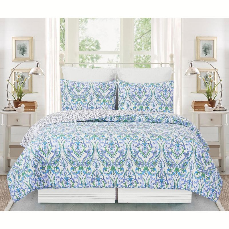C&F Home Juliet Damask Cotton Quilt Set - Reversible and Machine Washable, 3 of 10