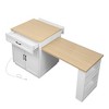 HomeRoots 55" White And Natural Wood Rolling Kitchen Island With Storage - 4 of 4