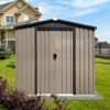 ORRD-Outdoor storage sheds 6FTx4FT Apex roof brown with Sliding Doors - 4 of 4