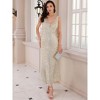 INSPIRE CHIC Women's Sequin V Neck Sleeveless Cocktail Maxi Gown Evening Dress - 3 of 4