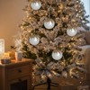 SEVOBAL Tree Ornaments 6PCS Set of 3.9" Christmas Ball Ornaments Glass Holiday Decorations for Christmas Tree Xmas Balls, White, 3.9"*3.9"*3.9" - 3 of 4