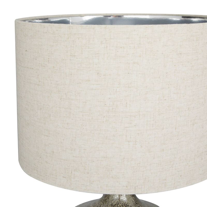 21&#34; x 13&#34; Linen Table Lamp with Faux Mercury Glass Finish Silver - Olivia &#38; May, 6 of 9