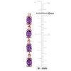 EVERLY JEWELRY | Rose Plated Sterling Silver 3-5/8 CT TGW Amethyst and White Topaz Drop Earrings - 2 of 4
