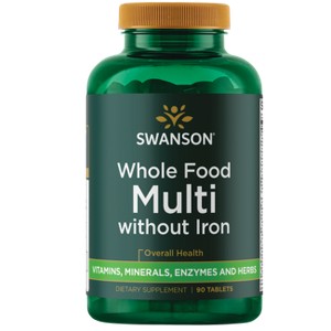 Swanson Multivitamins Whole Foods Formula Multi and Mineral without Iron Tablet 90ct - 1 of 4