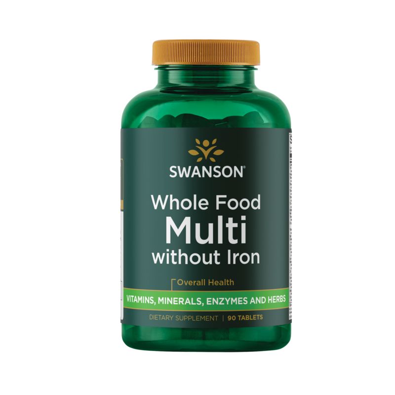 Swanson Multivitamins Whole Foods Formula Multi and Mineral without Iron Tablet 90ct, 1 of 7