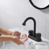 LunaLulink 2 Handle Bathroom Matte Stainless Steel Center Mount Bathroom Faucet for Laundry Room Vanity - 3 of 4