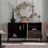 GDFStudio Brynn Mid-Century Modern Geometric Pattern Sideboard Storage Cabinet - 2 of 4