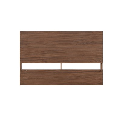 Nexera Full Panel Headboard Walnut: Modern Style, 40" Height, Wood Composite, Spot Clean, No Box Spring Needed