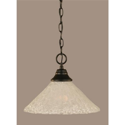 Toltec Lighting Any 1 - Light Pendant in  Matte Black with 12" Italian Bubble Shade