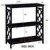 Syemin Console Tables Console Table 3-Tier with Storage Shelves Open Bookshelf Bookcase Hallway Console Table Narrow Sofa Table, Black, 31.5"*14"*36" - 3 of 4