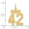 Black Bow Jewelry 14k Yellow Gold, Jersey Collection, Small Number 42 Pendant - 3 of 4