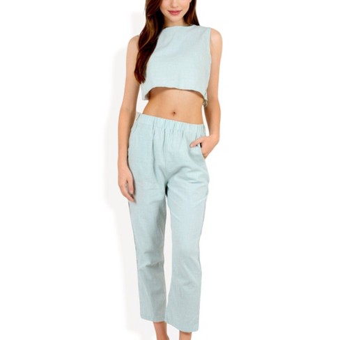 Fashion crop tapered pants