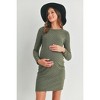 Hello Miz Women's Round Neck Long Sleeve Textured Knit Maternity Dress - 2 of 4