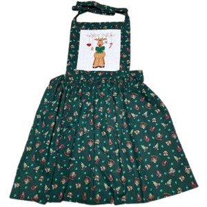 Handmade Apron with Rudolph Cross-Stitch Panel for Home or Restaurant - 1 of 4