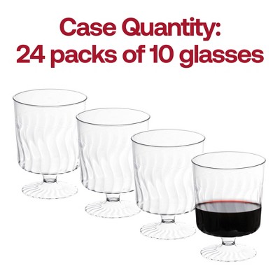 Clear Plastic Pedestal Wine Glasses Set of 240