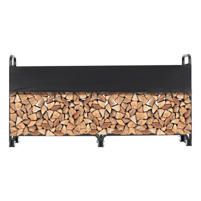 Firewood Rack Outdoor with Large Storage Space, Reinforced Base for Stability Firewood Holder for Fireplace Wood Storage,Waterproof Cover