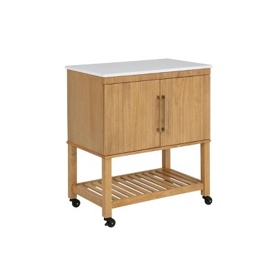 Linon Kolton Kitchen Cart Natural