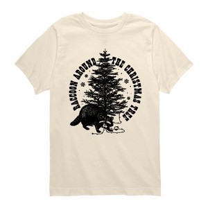 Boys' - Instant Message - Raccoon Around The Christmas Tree Short Sleeve Graphic T-Shirt - 1 of 4