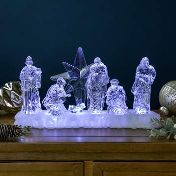 Northlight LED Lighted Nativity Scene Acrylic Christmas Decoration - 12.25"