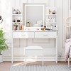 Vanity Desk with Lighted Mirror,6 Storage Shelves and  2 Large Drawers - 2 of 4