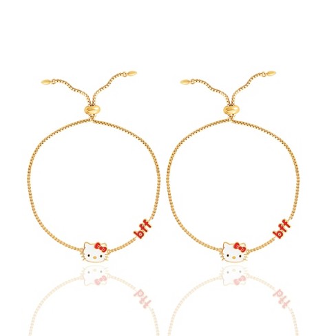 Sanrio Hello Kitty Bff Bracelets Gold Plated Best Friends Lariat Bracelets  - Set Of 2, Officially Licensed Authentic : Target