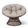 Okak Modern Accent Chair Swivel, 41.5" Ergonomic Wicker Chair with Cloud Thick Density Fabric Cushion, 3-proof Cover, High Capacity Iron Frame - 3 of 4