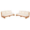 Christopher Knight Home Ryneth Mid-Century Modern Outdoor Acacia Wood 3-Seater Sofa with Thick Cushion - 2 of 4