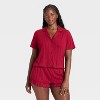 Women's Pointelle Notch Collar Shirt and Shorts Pajama Set - Wild Fable™ - 4 of 4