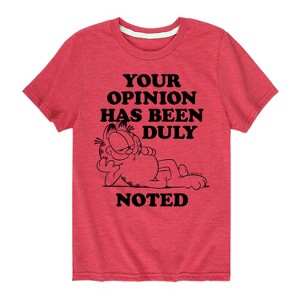 Boys' - Garfield - Your Opinion Has Been Duly Noted Short Sleeve Graphic T-Shirt - 1 of 4
