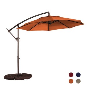 Mondawe 10 ft. Steel Pole Patio Cantilever Umbrella 2-Way Stop Slip Crank Design - 1 of 1