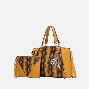 MKF Collection Addison Snake Embossed Women’s Tote Bag with matching Wristlet Pouch by Mia K - 1 of 3