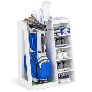 GoSports Premium Wooden Golf Bag Organizer and Storage Rack - 1 of 4