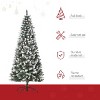 4-7FT Artificial Christmas Tree, PE Deluxe Xmas Tree with Bright Red Berries and Pinecones, Hinged Branches, Metal Stand, Holiday DIY Decoration - 2 of 4