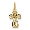 Black Bow Jewelry 14k Yellow Gold Tiny Heart Cross Charm or Pendant, 8 x 18mm - 3 of 4