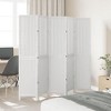 vidaXL 5-Panel Room Divider - White, Solid Paulownia Wood & Bamboo, Flexible Folding Privacy Screen, Durable, for Bedroom/Living Room/Office - 3 of 4