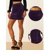 Allegra K Women's Velvet Party Bodycon Mini Ruched Skirt - 2 of 4