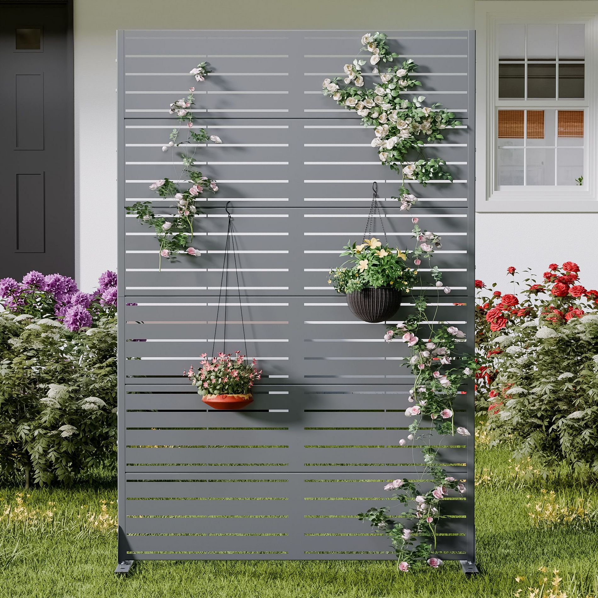 PexFix Outdoor Metal Classic Shutters Screen Garden Fence Brick Pattern Wall