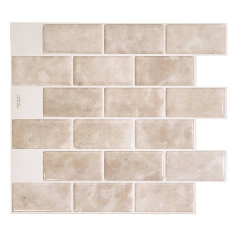 Smart Tiles 3d Peel And Stick Backsplash 4 Sheets Of 10 95 X 9 70 Kitchen And Bathroom Wallpaper Subway Sora Target