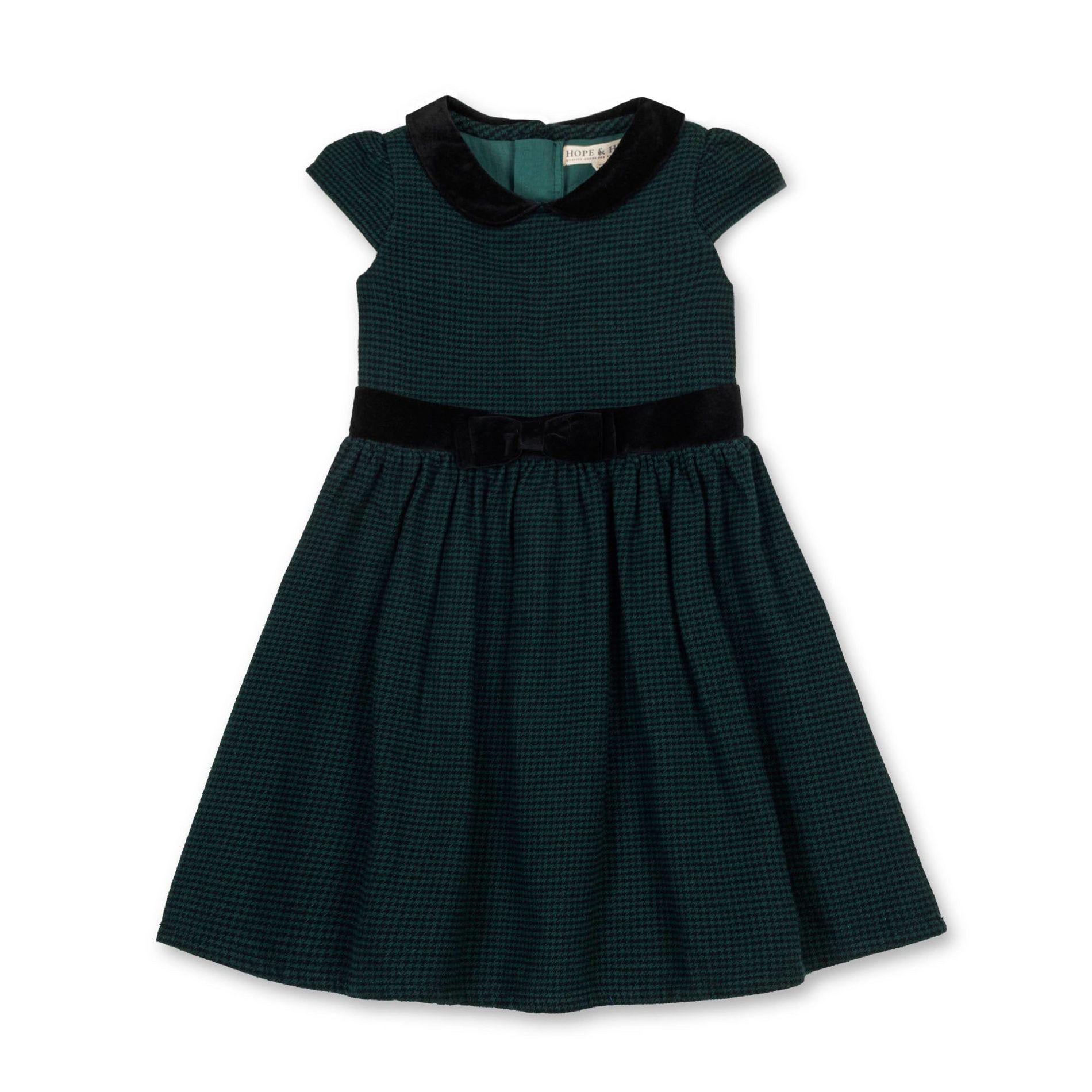 Hope & Henry Girls' Organic Flutter Sleeve Peter Pan Collar Party Dress, Kids