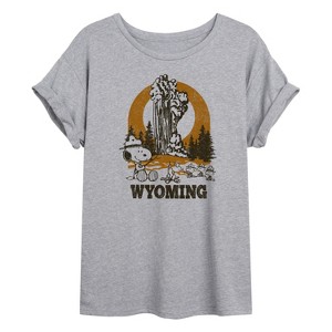 Women's - Peanuts - Snoopy Wyoming Oversized Graphic T-Shirt - 1 of 4