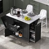 Kitchen Cart with Pull Out Cabinet, Drop Leaf and 2 Drawers - 3 of 4