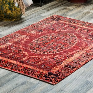 Evergreen Brown with Red Digitally-Printed Indoor/Outdoor Rug 4'x6' - 1 of 4