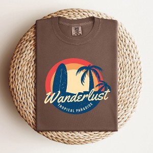 Simply Sage Market Women's Wanderlust Tropical Paradise Short Sleeve Garment Dyed Tee - 1 of 2