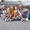 Modern Plaid Runner Rug, Non-Slip, Low Pile, Washable Yellow Carpet for Hallway, Kitchen & Bathroom - 4 of 4