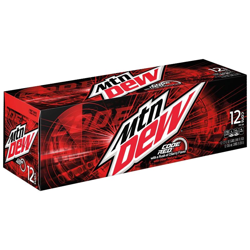 Mountain Dew Code Red Soda - 12pk/12 fl oz Cans, 3 of 5