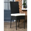 22.8"4 PE Rattan Outdoor Dining Chairs with Cushions, Patio Wicker Dining Chairs with Backrests for Porch - 2 of 4