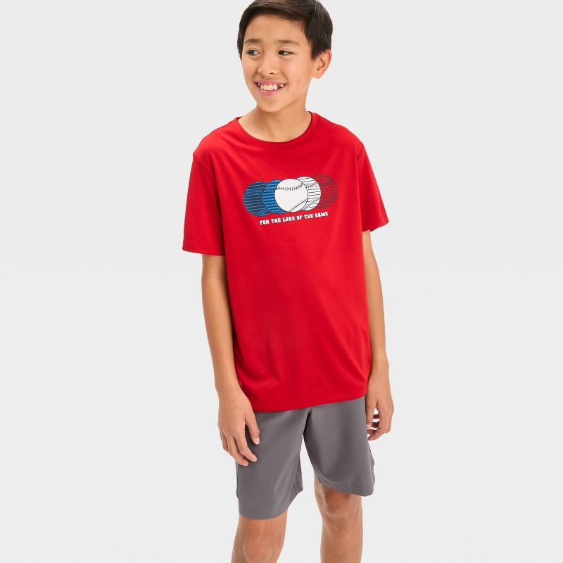 Boys' Short Sleeve Baseball T-Shirt - All In Motion™ Red, 4 of 5