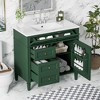 JUJABU 36'' Modern Bathroom Vanity with Sink, Dual-Drawer Storage Cabinet & Tip-Out Drawer - 4 of 4